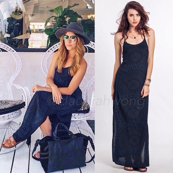 CLEOBELLA Alani Maxi Slip Dress in Radial Over Dye Blue - Picture 1 of 6